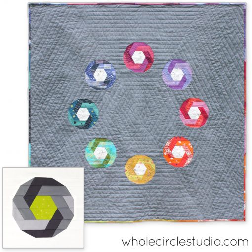 Shutter Snap pattern by Sheri Cifaldi-Morrill | Whole Circle Studio. Sheri will be teaching intermediate foundation paper piecing using the Shutter Snap pattern at QuiltCon 2018.