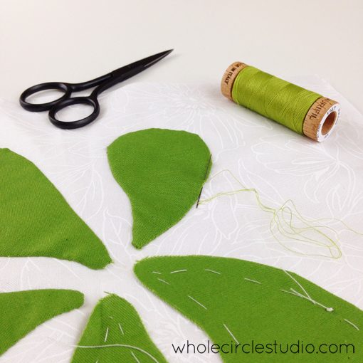 Day 155: 365 Days of Handwork Challenge — Moving on to green petals. Whole Circle Studio — 365 Days of Handwork Challenges