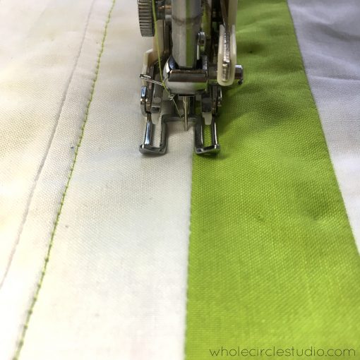 I like to use the seams in my quilt top as a guide when deciding how to quilt. 