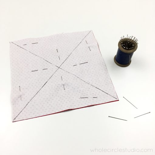 Video and photo tutorial on how to make 8 half square triangles (HSTs) at once using the Magic 8 method. Step 4. Visit blog.wholecirclestudio.com for more info