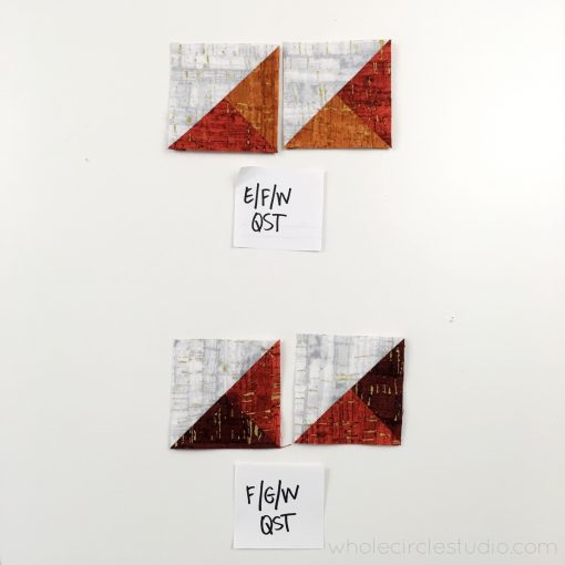 Leaf Peepers Quilt Block 3. Pattern and Quilt Along by Leah Day and Whole Circle Studio. Process shot 3