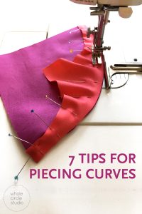 Get 7 tips for piecing curves for your next quilt! Anyone can piece curves like flowering snowball or drunkard's path. Get lots of tips and tricks and get sewing! 