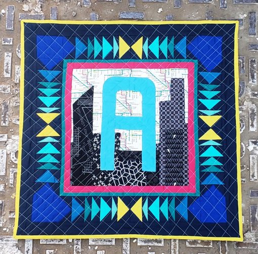 Alphabet Letter Chicago inspired mini quilt