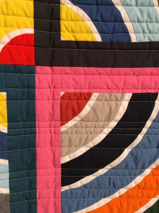 detail of "Squaring the Circle" by Erin Andrews - modern quilt