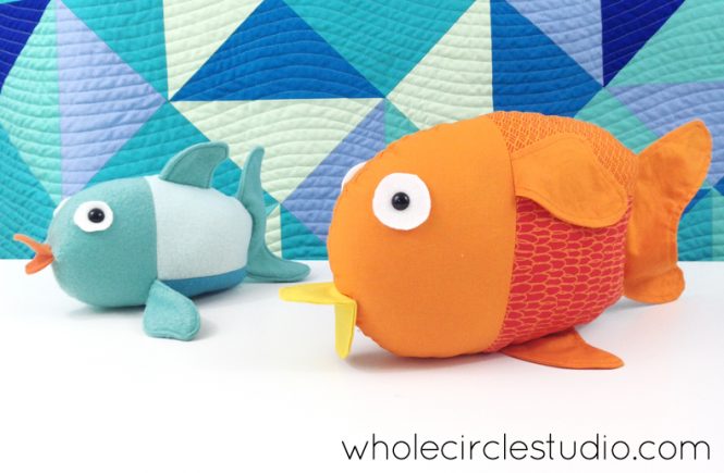 Finished Penny the Fishes. Softie pattern by Abby Glassenberg. The perfect companion to the Little Fishies pattern by Whole CIrcle Studio!