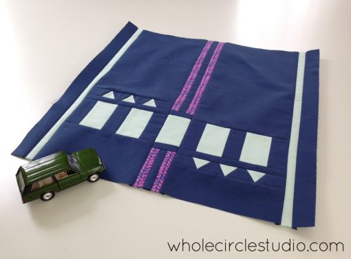Road Work quilt pattern by Sheri Cifaldi-Morrill | whole circle studio.Perfect for a kid's bed, a play room or to use at a car show. Instructions for 4 sizes. shop.wholecirclestudio.com