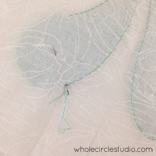 Day 161: 365 Days of Handwork Challenge — Ending thread and burying end. Whole Circle Studio — 365 Days of Handwork Challenges