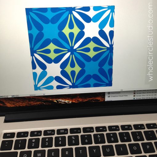 Hawaiian inspired modern quilt. Design of Big Island Blossoms by Sheri Cifaldi-Morrill | Whole Circle Studio