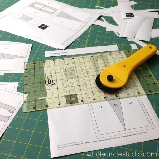 prototyping Sew Speedy mini quilt pattern—a foundation paper piecing pattern by Sheri Cifaldi-Morrill | Whole Circle Studio