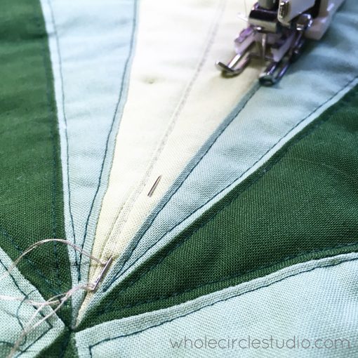 Day 224: / Burying threads as I quilt. Whole Circle Studio — 365 Days of Handwork Challenges