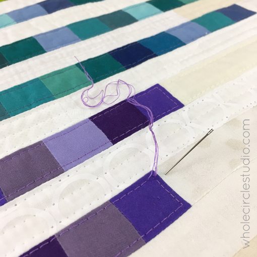 Modern Love | Quilt | Rainbow Quilt | Burying Threads | Straight Line Quilting | Walking Foot Quilting | Whole Circle Studio — 365 Days of Handwork Challenges