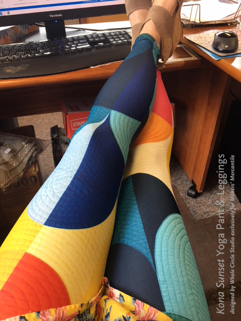 Kona Sunset Yoga Pants and Leggings. Super comfortable pants that are durable, breathable and perfect for dancing, yoga, the studio and walking around. Designed by Sheri Cifaldi-Morrill of Whole Circle Studio exclusively for Makers' Mercantile.