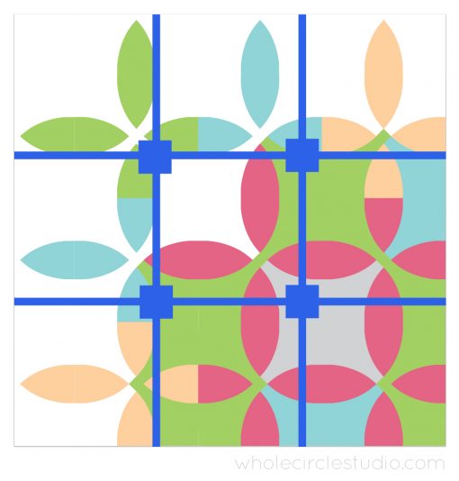 early design of Picnic Petals quilt by Whole Circle Studio. Considering the Rule of Thirds
