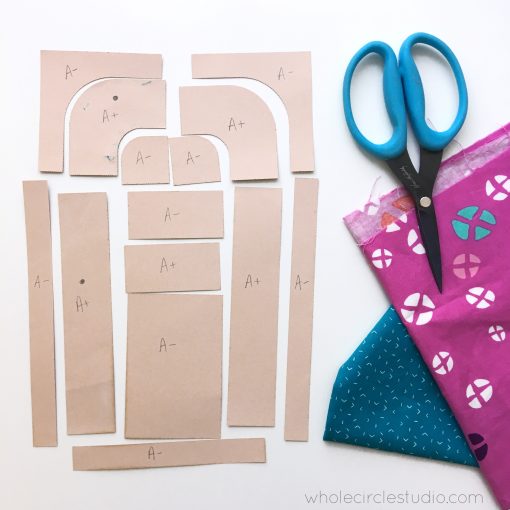 preparing for English Paper Piecing (EPP) the with Typecast / alphabet quilt block pattern