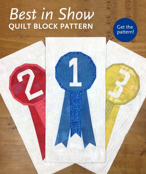 Best in Show foundation paper piecing quilt block pattern. Make awards for quilt shows, kids, and more! Easy, scrap friendly, modern quilt pattern by Whole Circle Studio