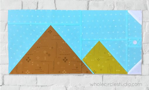 Great Pyramids of Giza foundation paper pieced quilt block. Around the World Block of the Month Quilt Sew Along by Whole Circle Studio