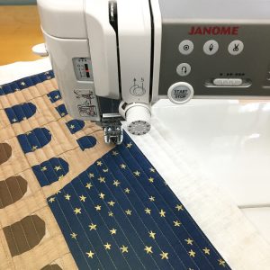 Quilting Around the World Colosseum quilt block on a Janome 6700p