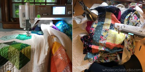 Walking foot quilting with large harp or throat space on a Janome 6700p