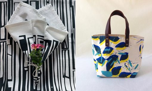 napkins and bucket bags by Brooklyn Mojo