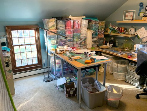 Quilt Studio clean up and organization: BEFORE shot