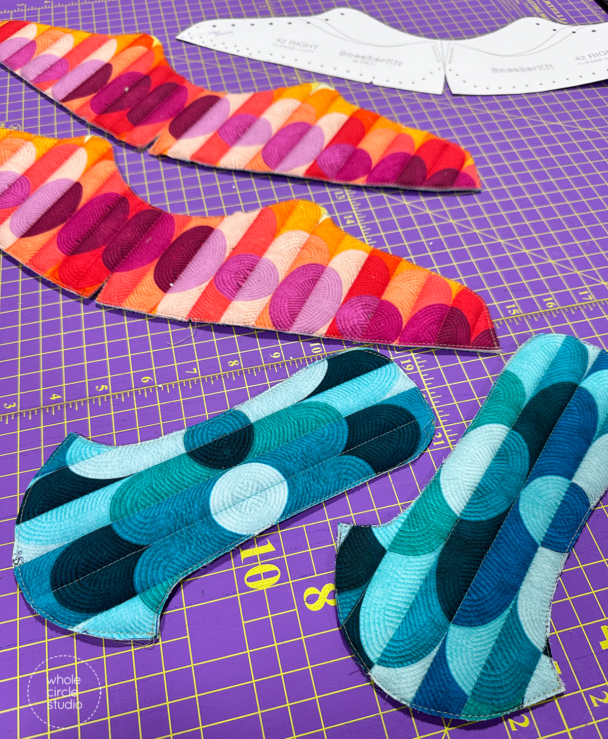 cutouts of colorful graphic fabric
