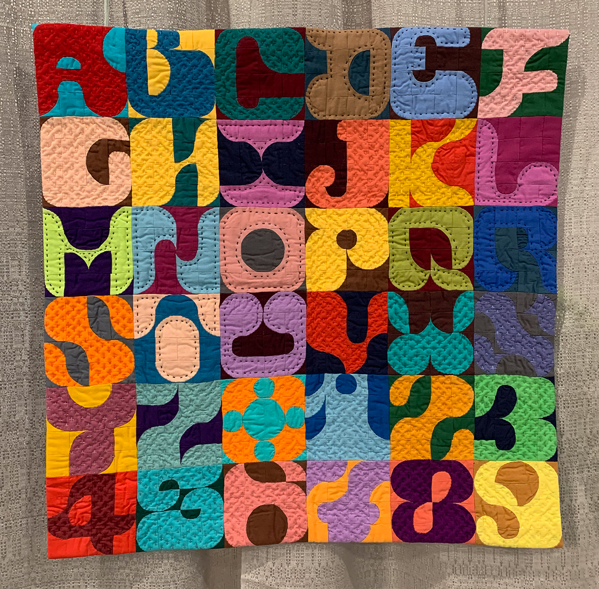 colorful, typography modern quilt 