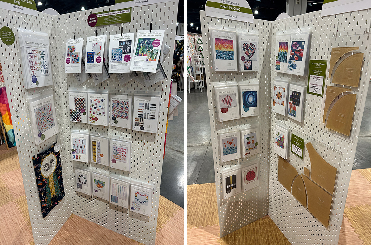 display of quilt patterns