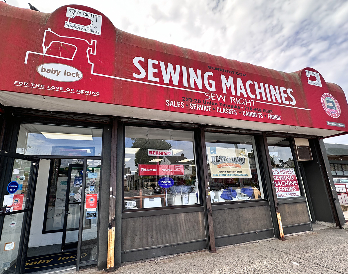 storefront of Sew Right Sewing Machines shop