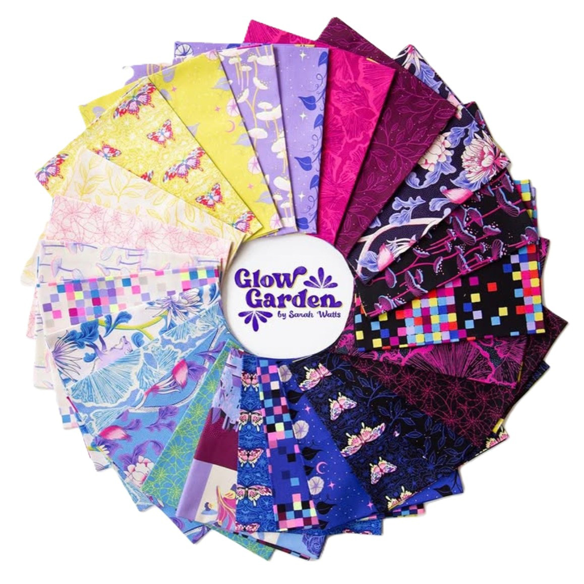 playful neon fabric swatches