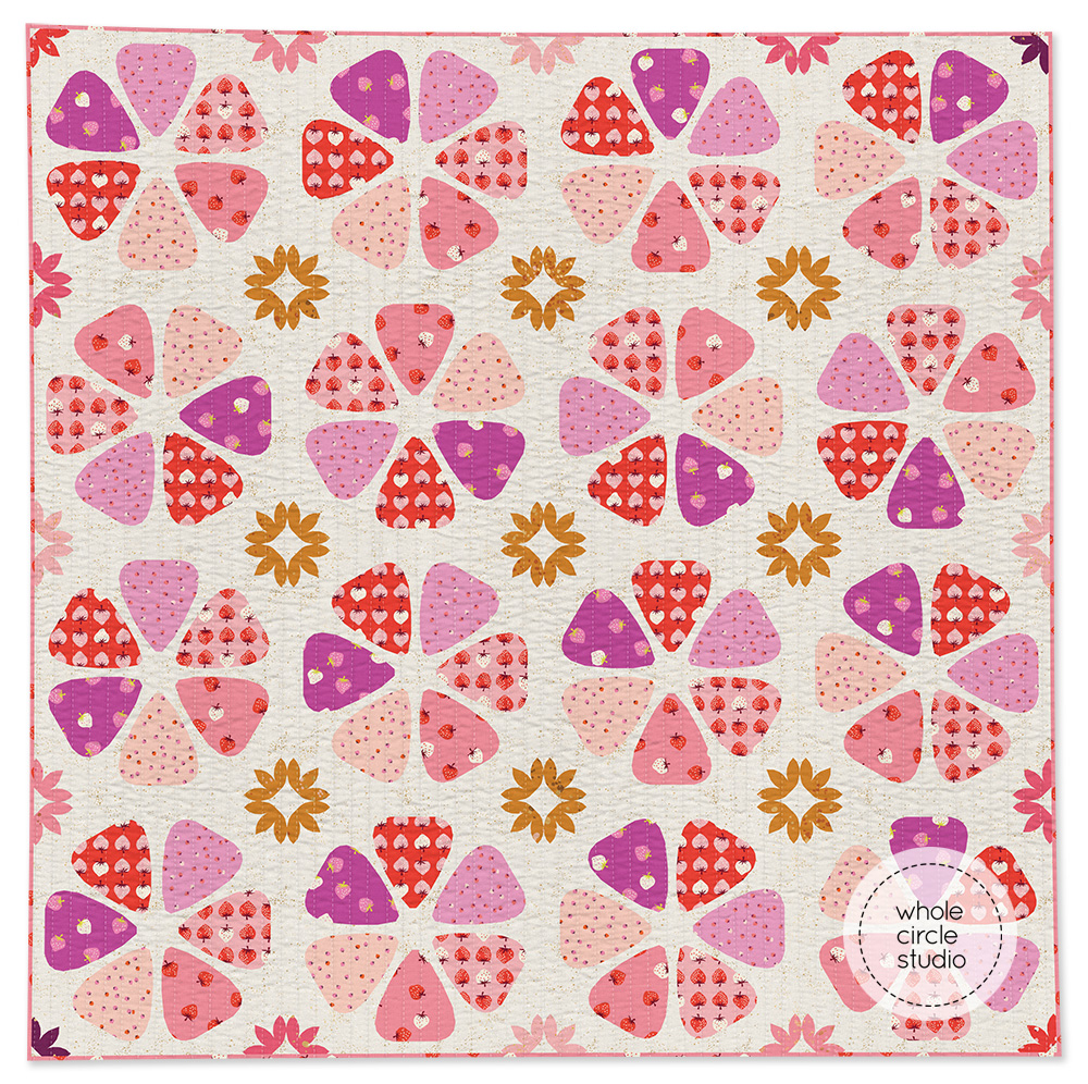 modern, strawberry themed quilt