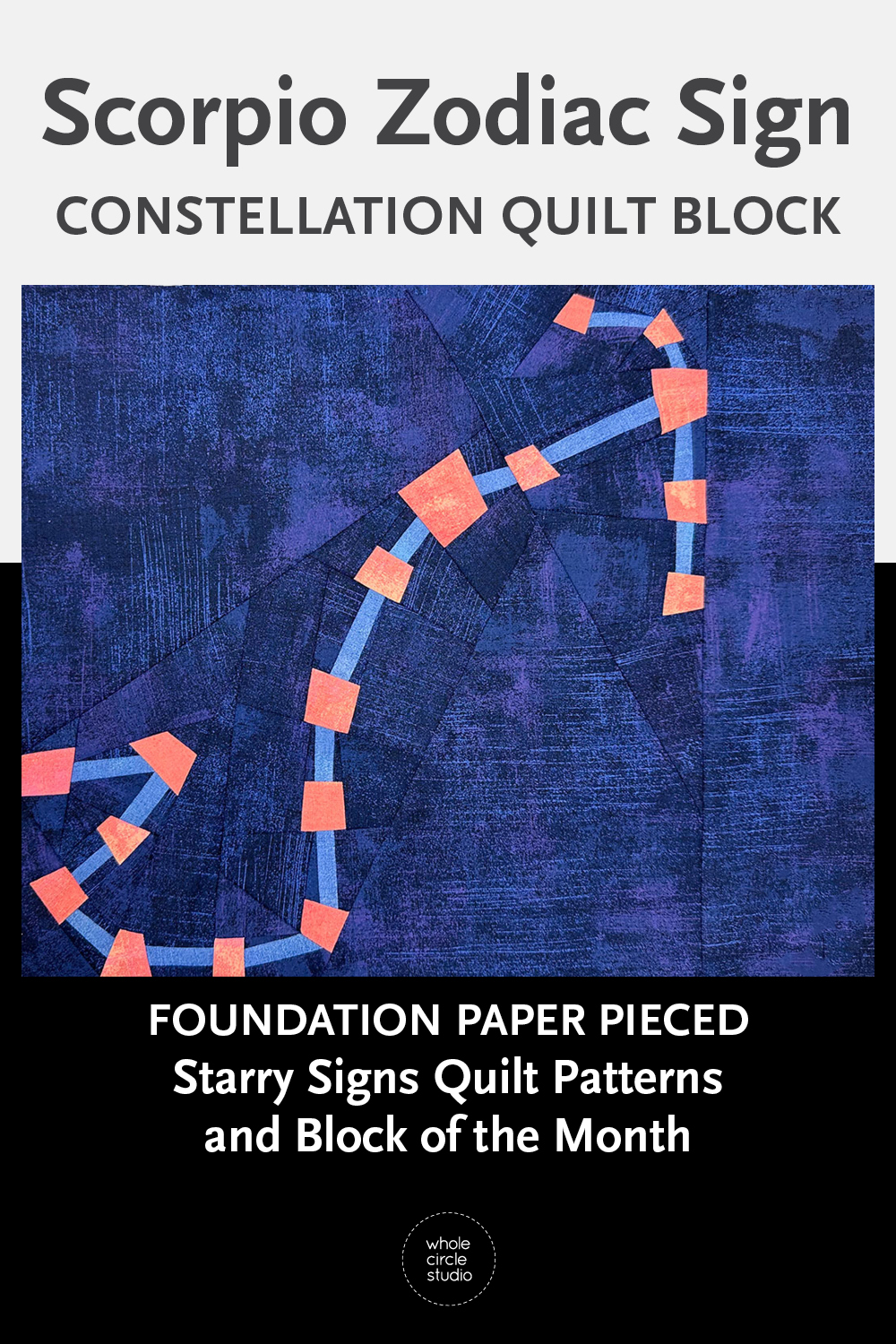 Scorpio Zodiac Constellation quilt block