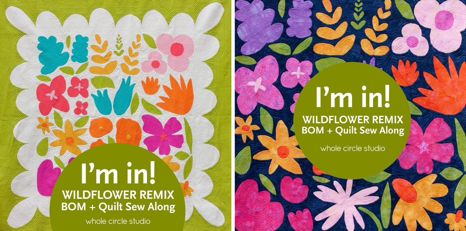 two modern flower quilts