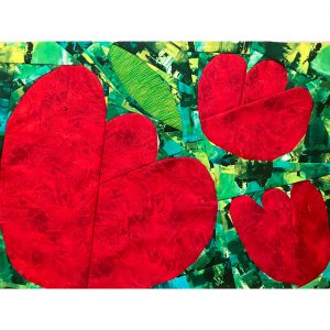 scrappy and batik foundation paper pieced flower quilt block
