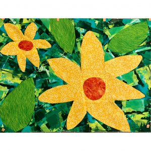 Finished flower quilt block from the Wildflower Remix quilting project