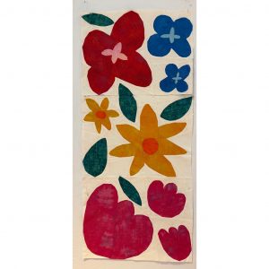 Colorful floral quilt blocks from a block of the month quilting project