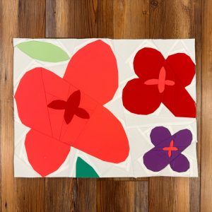 Modern wildflower quilt block made using foundation paper piecing techniques