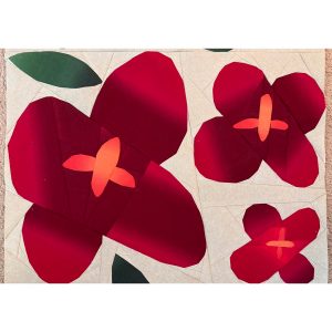 Wildflower-inspired quilt block made with foundation paper piecing