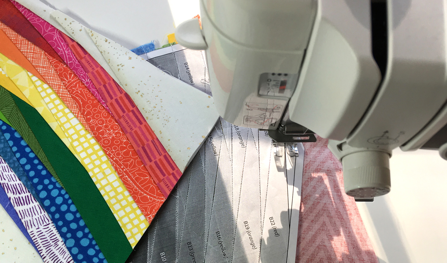 Foundation Paper Piecing a quilt block on a sewing machine